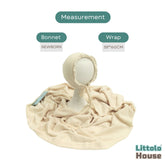Baby Premium Stretchy Poly Cotton Wrap with Bonnet SR094 | NB | Beige